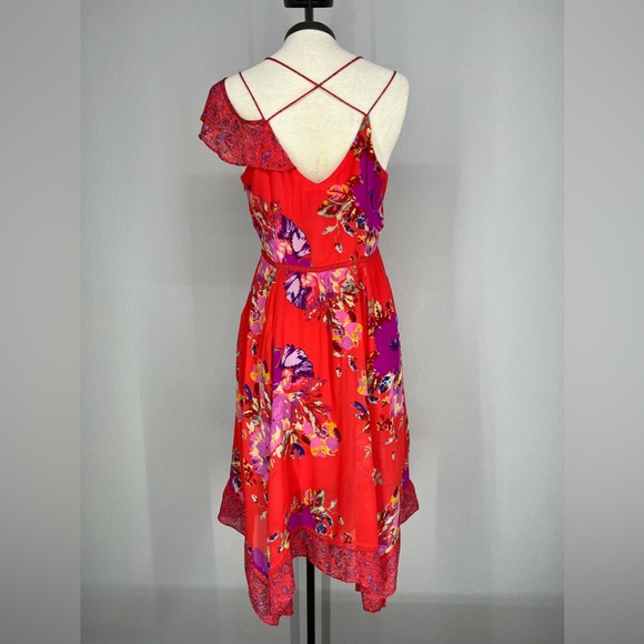 Anthropologie Maeve Red Floral Dress Size 10 - Picture 6 of 8